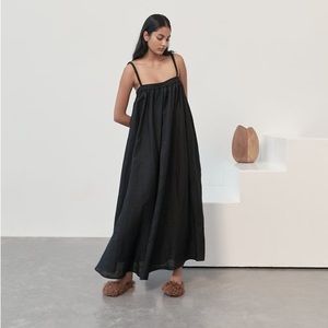 Deiji Studios Box Pleat Dress S/M in Black